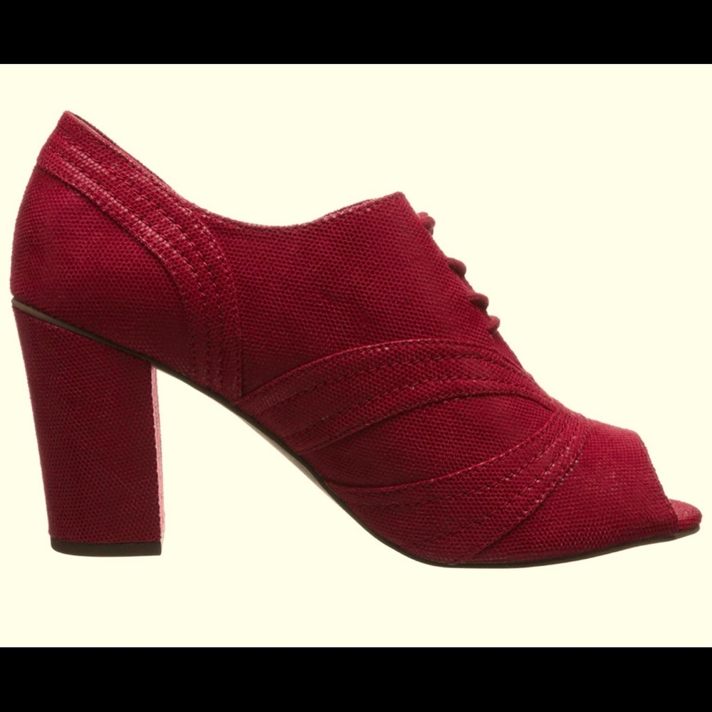 Anthro Seychelles Eternity Red Lace Up Bootie